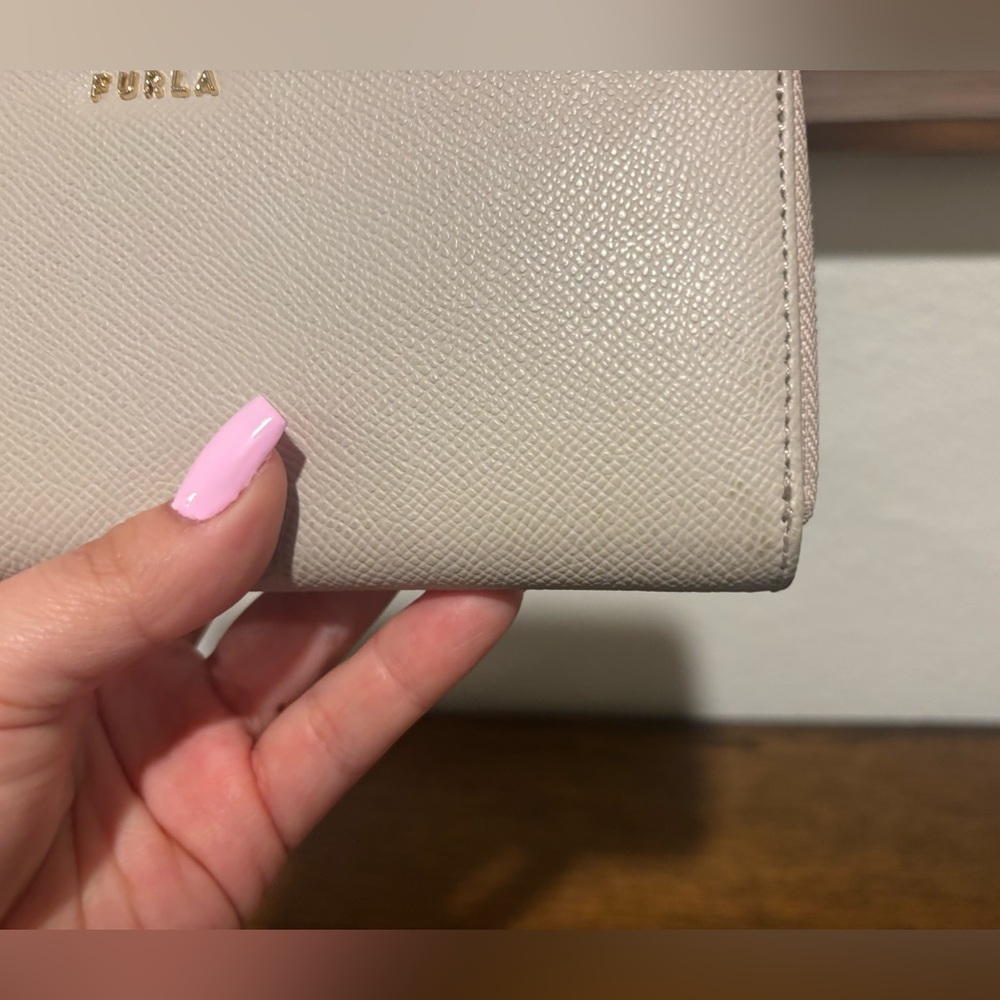 Furla Beige Textured Wallet - Picture 9 of 16